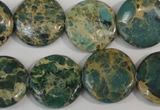 CNI31 15.5 inches 20mm flat round natural imperial jasper beads