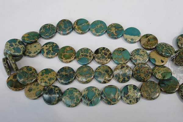 CNI32 15.5 inches 22mm flat round natural imperial jasper beads