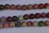 CNI360 15.5 inches 4mm round matte imperial jasper beads wholesale