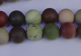 CNI362 15.5 inches 8mm round matte imperial jasper beads wholesale