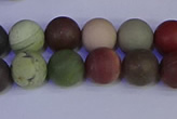 CNI363 15.5 inches 10mm round matte imperial jasper beads wholesale