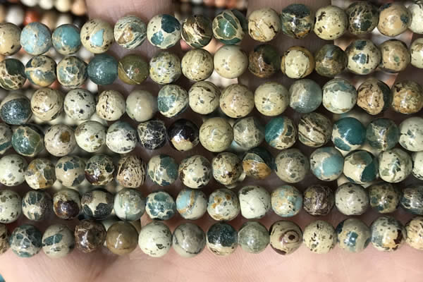 CNI401 15.5 inches 6mm round blue impression jasper beads