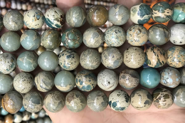 CNI404 15.5 inches 12mm round blue impression jasper beads