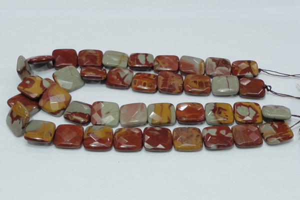 CNJ16 15.5 inches 20*20mm faceted square natural noreena jasper beads