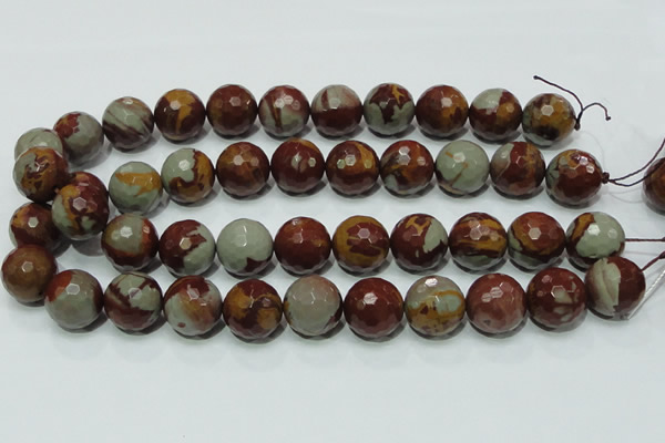 CNJ20 15.5 inches 18mm faceted round natural noreena jasper beads