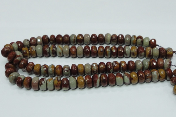 CNJ23 15.5 inches 8*14mm faceted rondelle natural noreena jasper beads