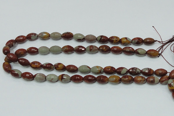 CNJ28 15.5 inches 10*14mm faceted rice natural noreena jasper beads