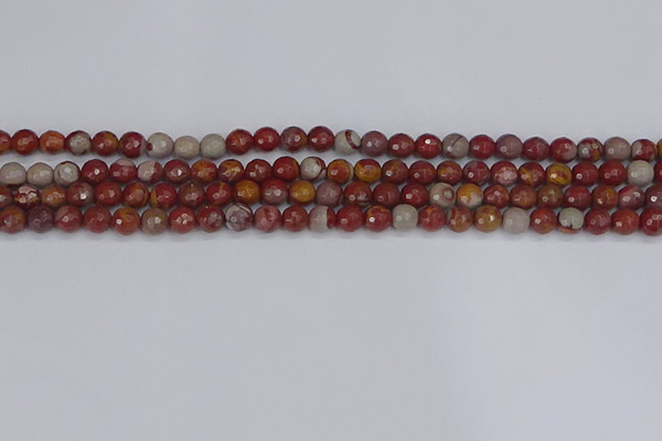 CNJ308 15.5 inches 4mm faceted round noreena jasper beads