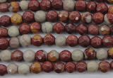 CNJ35 15.5 inches 4mm faceted round noreena jasper beads