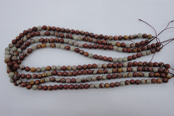 CNJ36 15.5 inches 6mm faceted round noreena jasper beads