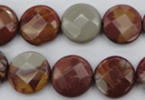 CNJ44 15.5 inches 16mm faceted coin noreena jasper beads