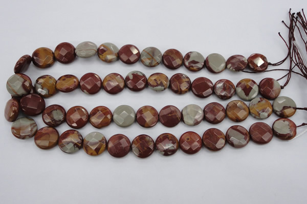 CNJ44 15.5 inches 16mm faceted coin noreena jasper beads