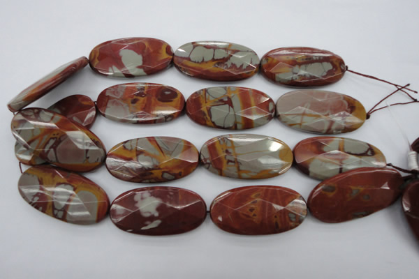 CNJ53 15.5 inches 25*50mm faceted oval noreena jasper beads