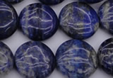 CNL1108 15.5 inches 16mm flat round lapis lazuli gemstone beads