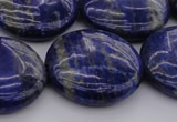 CNL1111 15.5 inches 25mm flat round lapis lazuli gemstone beads