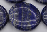 CNL1114 15.5 inches 40mm flat round lapis lazuli gemstone beads