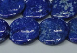 CNL1303 15.5 inches 22mm flat round natural lapis lazuli beads