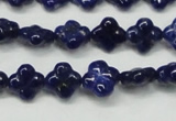 CNL1305 15.5 inches 10mm carved flower natural lapis lazuli beads