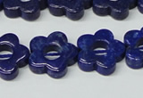 CNL1310 15.5 inches 16mm carved flower natural lapis lazuli beads