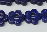 CNL1311 15.5 inches 18mm carved flower natural lapis lazuli beads