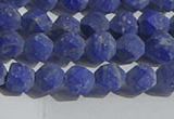 CNL1665 15.5 inches 6mm faceted nuggets matte lapis lazuli beads