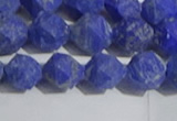 CNL1666 15.5 inches 8mm faceted nuggets matte lapis lazuli beads