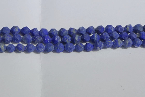 CNL1667 15.5 inches 10mm faceted nuggets matte lapis lazuli beads