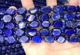 CNL1687 4mm round & 8*10mm - 9*13mm faceted nuggets lapis lazuli beads