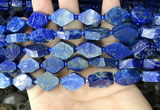 CNL1690 4mm round & 10*15mm - 12*18mm freeform lapis lazuli beads