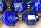 CNL1720 15 inches 9*10mm faceted lapis lazuli beads wholesale