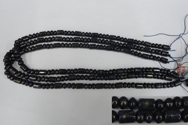 CNL434 15.5 inches 4*6mm rondelle & 6*9mm tube natural lapis lazuli beads