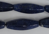 CNL448 15.5 inches 14*35mm faceted rice natural lapis lazuli beads