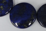 CNL458 15.5 inches 30mm flat round natural lapis lazuli beads