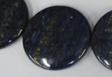 CNL459 15.5 inches 30mm flat round natural lapis lazuli beads