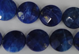 CNL473 15.5 inches 16mm faceted coin natural lapis lazuli beads