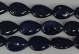 CNL501 15.5 inches 10*14mm flat teardrop natural lapis lazuli beads