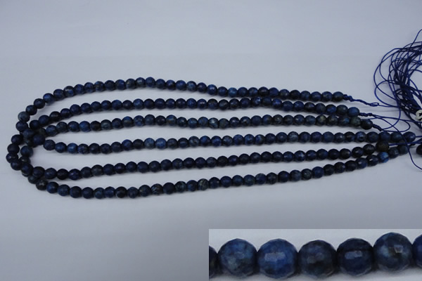 CNL601 15.5 inches 6mm faceted round natural lapis lazuli gemstone beads