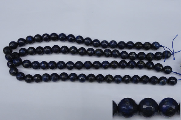 CNL603 15.5 inches 10mm faceted round natural lapis lazuli gemstone beads