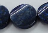 CNL698 15.5 inches 30mm twisted coin natural lapis lazuli beads