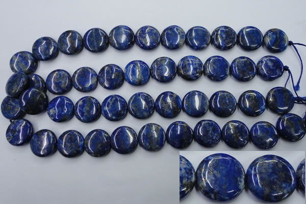 CNL734 15.5 inches 18mm flat round natural lapis lazuli gemstone beads