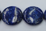 CNL737 15.5 inches 25mm flat round natural lapis lazuli gemstone beads