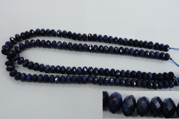 CNL873 15.5 inches 6*10mm faceted rondelle natural lapis lazuli beads