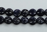 CNL922 15.5 inches 8mm flat round natural lapis lazuli gemstone beads