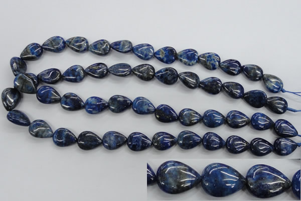 CNL955 15.5 inches 12*16mm flat teardrop natural lapis lazuli beads