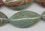 CNS100 15.5 inches 20*40mm marquise natural serpentine jasper beads