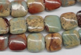 CNS103 15.5 inches 12*12mm square natural serpentine jasper beads