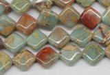 CNS118 15.5 inches 10*10mm diamond natural serpentine jasper beads