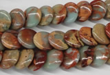 CNS124 15.5 inches 12mm flat round natural serpentine jasper beads