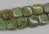 CNS140 15.5 inches 12*12mm square natural serpentine jasper beads