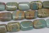 CNS145 15.5 inches 10*14mm rectangle natural serpentine jasper beads